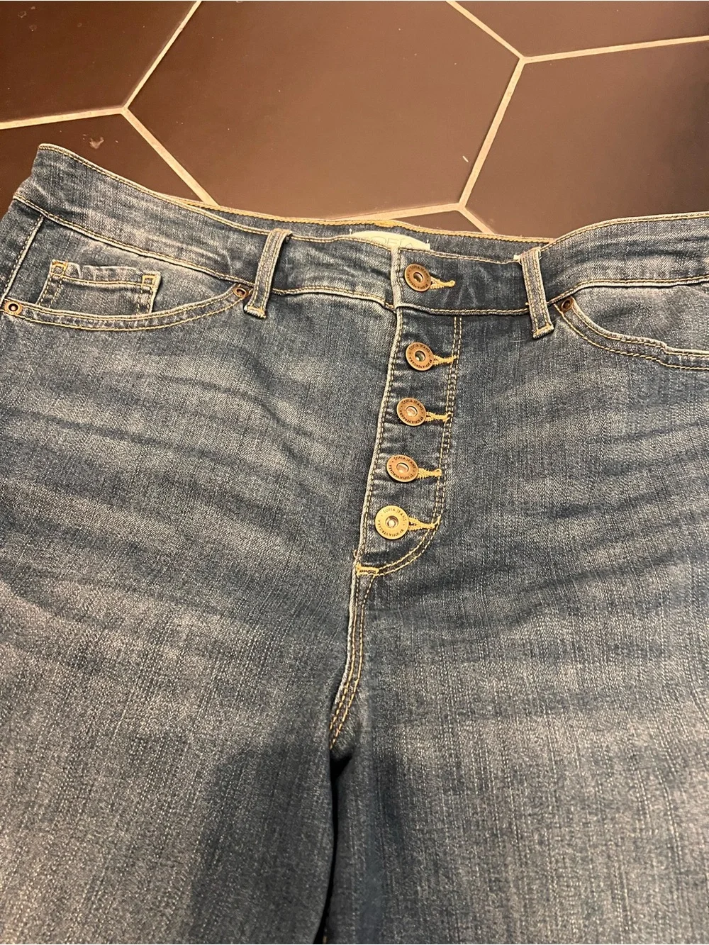 sofia by sofia vergara Medium Wash Flare Jeans with Button Fly - Picture 2 of 6